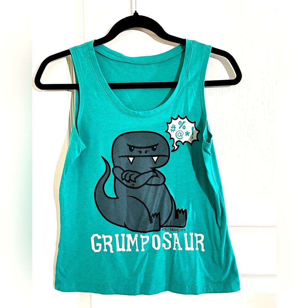 David and Goliath Grumposaur medium tank top